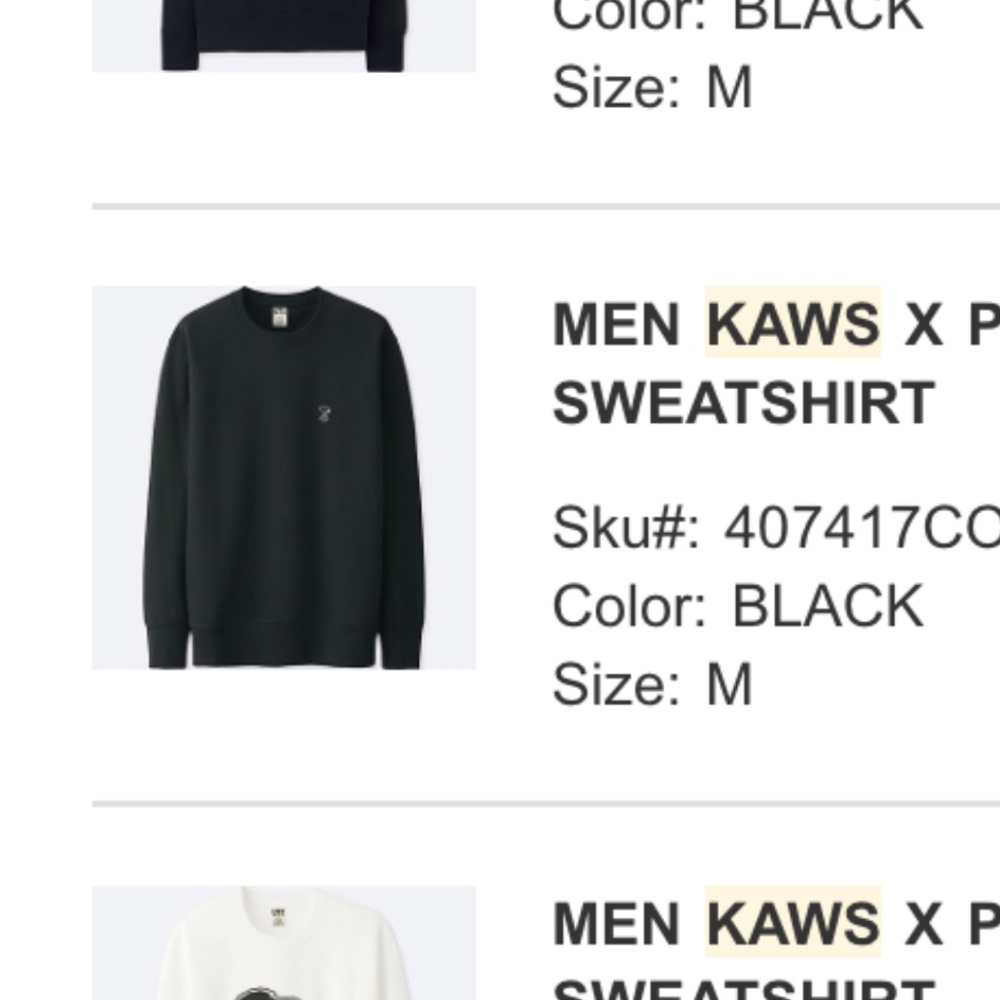 Uniqlo x KAWS x Peanuts Snoopy new sweatshirt